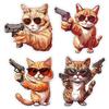 Funny Cat With a Gun Car Stickers Waterproof Vinyl Decals Auto Body Window Bumper Decor Motorcycle Helmet Stickers TM114