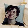 Young Actor Star TTimothee CChalamet Pillow Case Natural Linen DoubleSided Printing Sofa Home Decor Cushion Cover