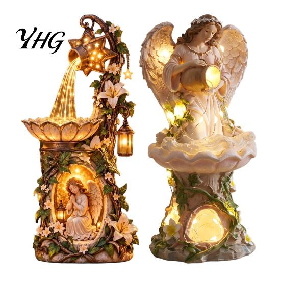Atmospheric Landscape Lighting Decorative Angel Garden Light, Resin Statue with LED Light for Outdoor Waterproof Yard Art Decor Patio Porch