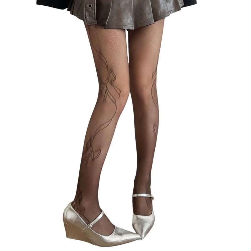 

Леггинсы из смесовой хлопково-полиэстеровой ткани с объемными акцентами в виде бантов, дышащие, с кружевными бантами, колготки светло-коричневого