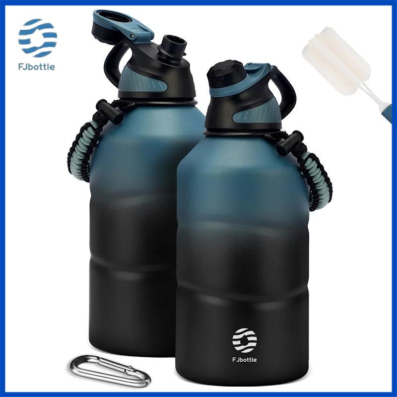 Fjbottle 1.9L Thermos Bottle Portable Cold and Hot Vacuum Flask with Rope for Sports Gym Stainless Steel Thermal Water Bottle