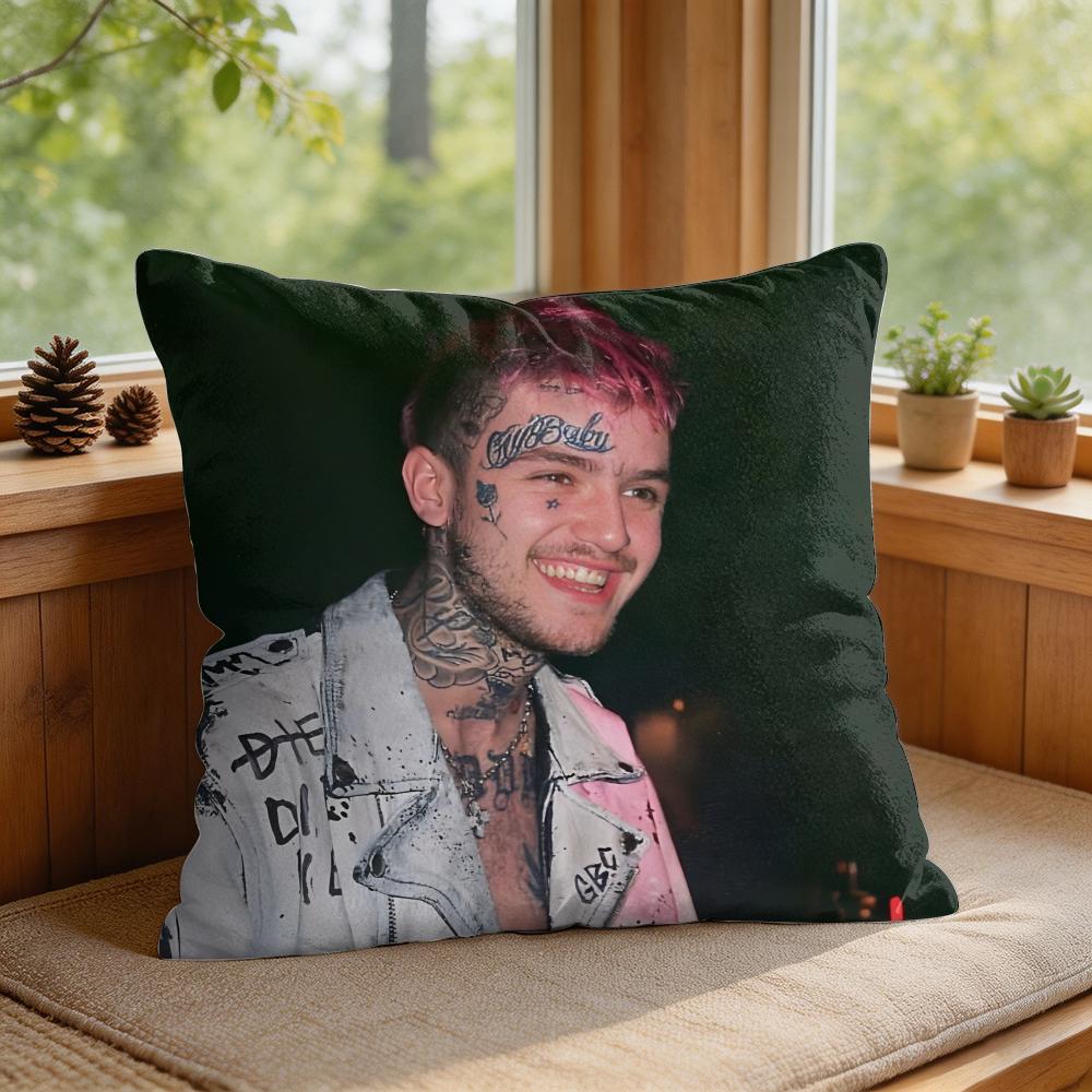 LLil Peep HHell Boy Cushion Cover Square Short Plush Pillow Case Living Room Sofa Home Decor Funda X