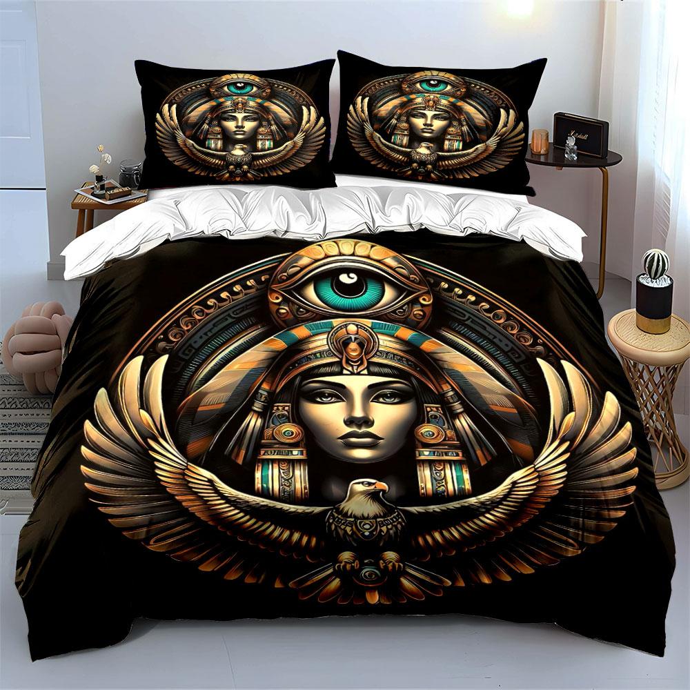 "Egyptian Eagle Eye Decor Set" Soft Skin-Friendly Bedding Set Includes 1 Duvet Cover And 2 Pillowcase Gift