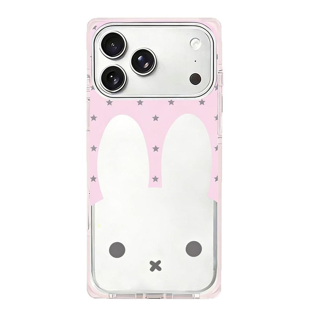 Kristall-Quadrat Miffy Hase iPhone 15/17/16 Pro Max Anti-Fall Hülle