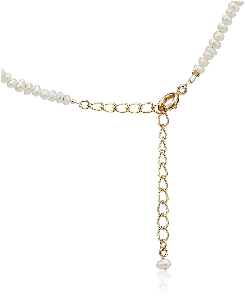 Colar de Pérola de Água Doce Pérola Barroca para Metal Feito no Japão nif0066 Dourado 50cm [Joalheria M] Mulheres, Simples, Hipoalergênico,