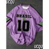 T-shirt Grafica Stampa Sud America Brasile Manica Corta Sportiva Uomo Unisex Casual Quotidiano Estate T-shirt da Corsa da Uomo