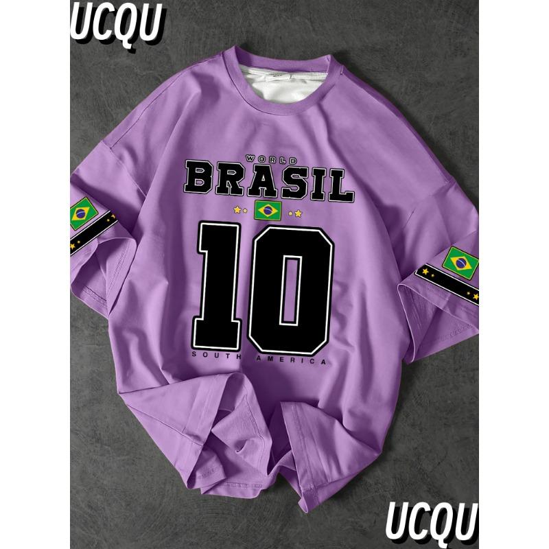 T-shirt Grafica Stampa Sud America Brasile Manica Corta Sportiva Uomo Unisex Casual Quotidiano Estate T-shirt da Corsa da Uomo