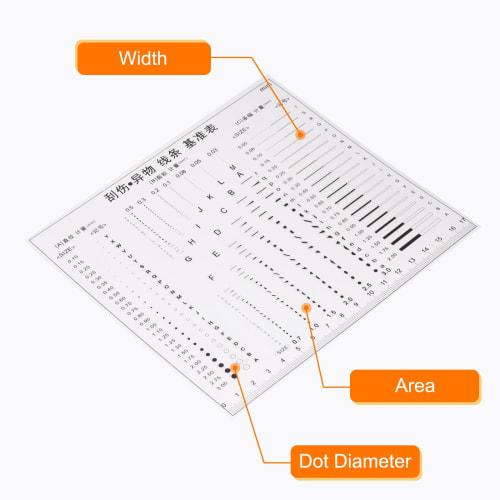 uxcell 3pcs High-Precision SEC Size Estimation Chart, 170x155mm, 0.12mm, Transparency Defect Detection Film Ruler for Measuring Diameter Area and Line