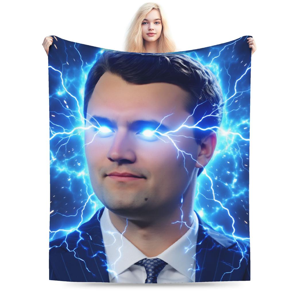 Warm Soft Blankets Camping Charlie Kirk Funny Meme Throw Blanket Novelty Bedspread For Outdoor