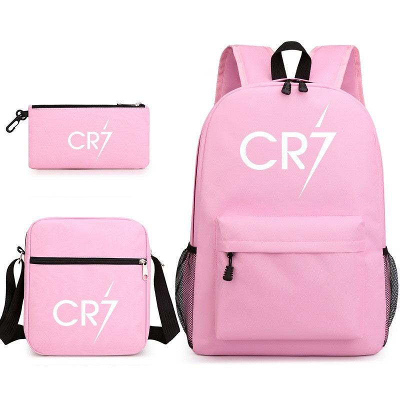 Grote schooltas met schouderband; studenten etui set van drie delen Cristiano ronaldo backpack