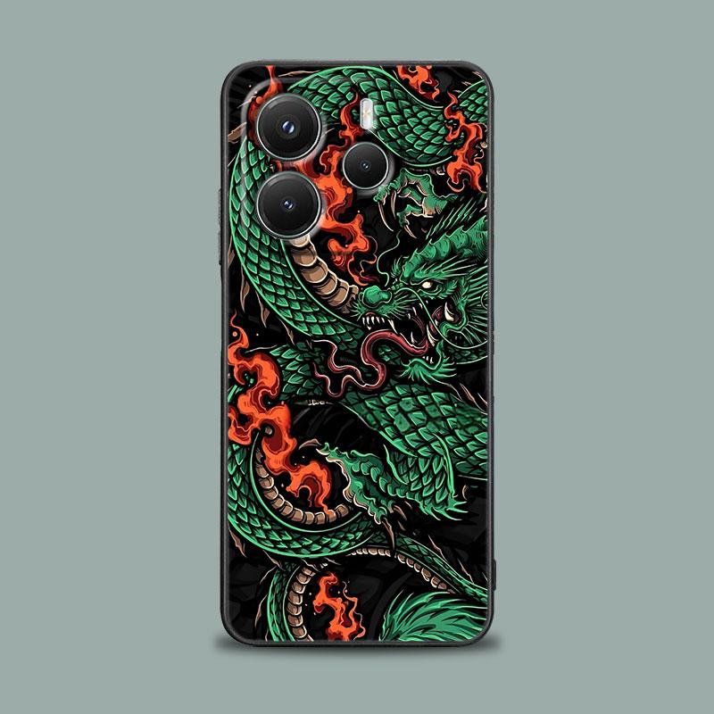 Phone Case for Xiaomi Redmi 15C 14C 12C 13C 4G Redmi Note 15 14 13 12 11 10 Pro Plus 12S Silicone Soft Cover Oni Mask Art Dragon