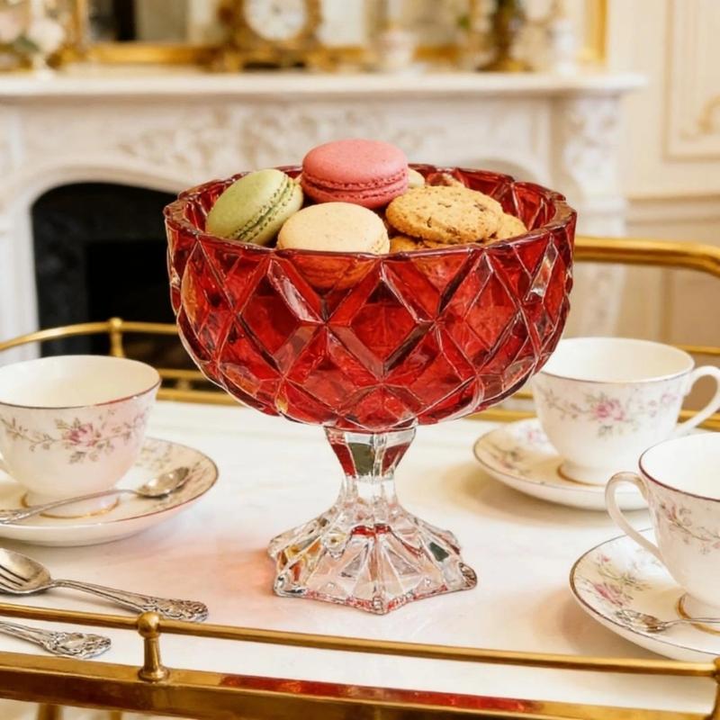 Clear Glasses Candies Jar With Wide Opening And Thickened Base Great For Kitchen Dining Room Or Coffee Table Decoration