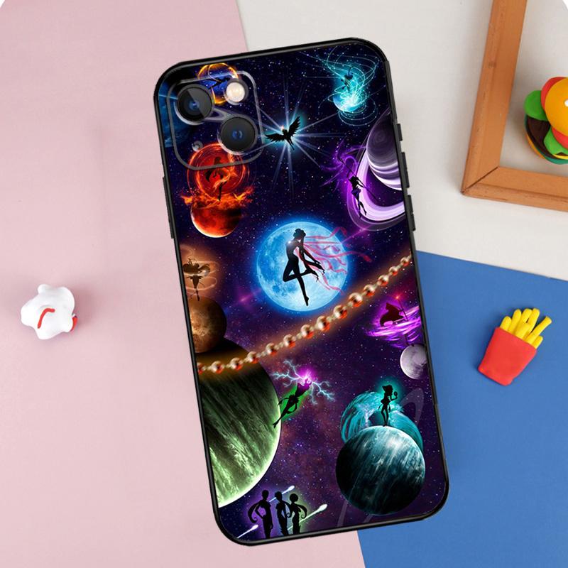 Magic Space Moon Planet Phone Case For iPhone 15 Pro Max 11 12 13 14 16 Pro Max Mini XR 16e 15 16 Plus Cover Shell