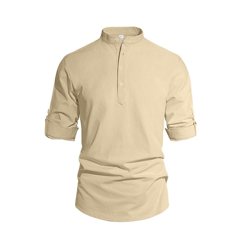New Men's Casual Blouse Cotton Linen Shirt Loose Tops Long Sleeve Tee Shirt Spring Autumn Casual Handsome Men's Shirts