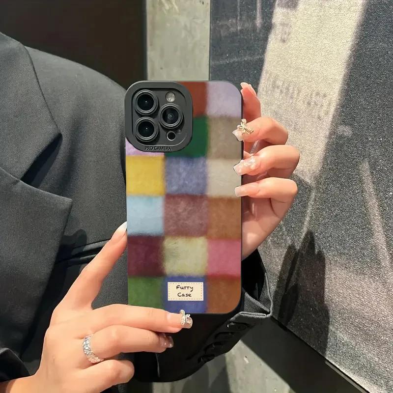 Cute Dopamine Color Block Match Plaid Case For  Mi 14T 13T 12T Pro 14 13 12 11 Lite 5G NE Poco F6 F5 X5 M6 Pro Soft Cover