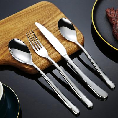 Moonlight Serie Edelstahl Messer-, Gabel- und Löffelset, titanbeschichteter Kaffeelöffel, westliches Steakmesser, Gabelbesteck, Geschenke