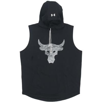 Project Rock Cotton Knit Training Hoodie Vest Men Tops Black 1367108-001