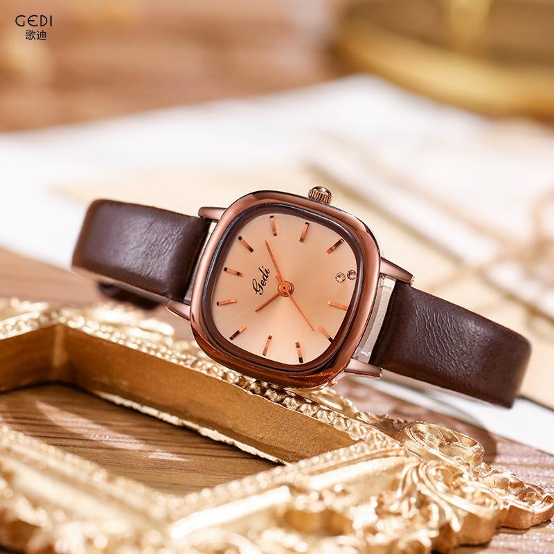 Watch Female Student Niche Design Light Luxury Simple Temperament Autumn And Winter Belt Small Dial Women'S Watch