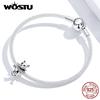 WOSTU Jewelry Fit Original CAT Charms Bracelet Authentic 925 Sterling Silver Bead Fit Bracelet