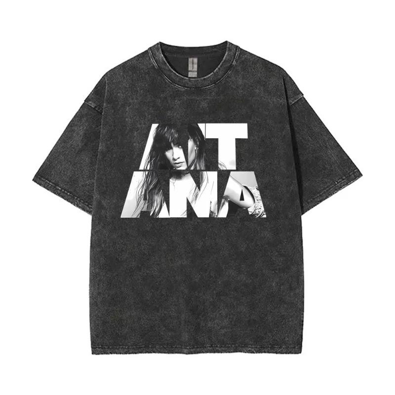 Washed Vintage Singer Aitana Graphic T-shirt CUARTO AZUL Print T-shirts Women Fashion Pop Music T Shrit Streetwear Fans Gift