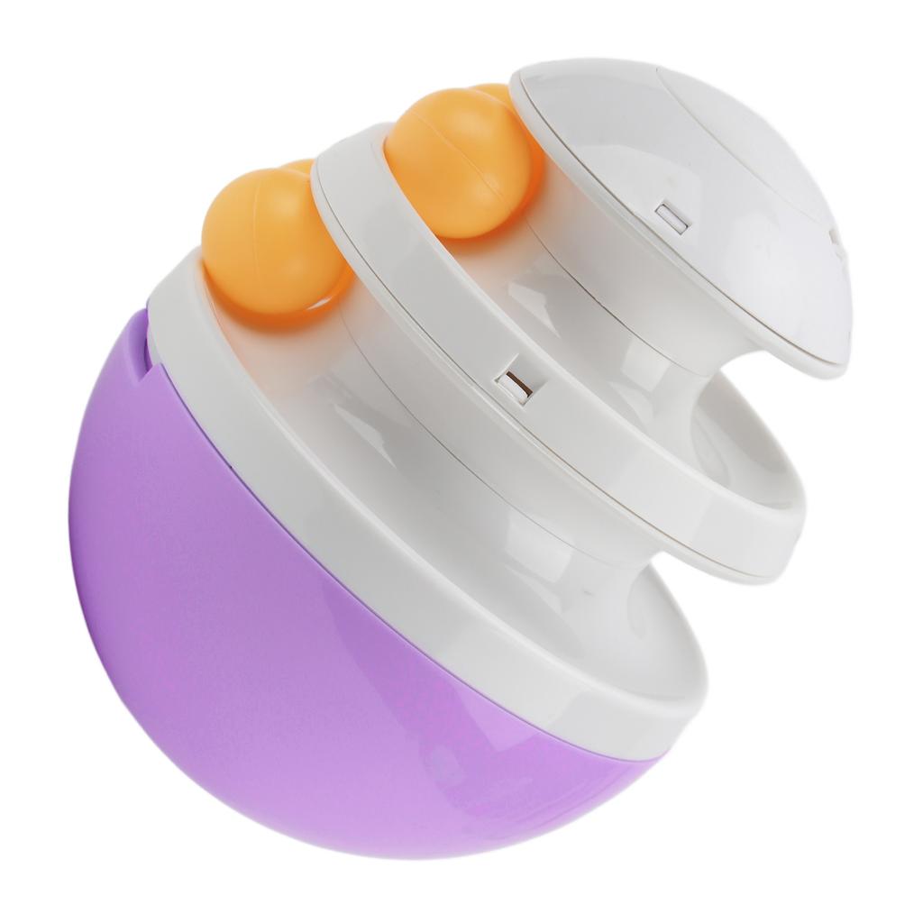 Cat Turntable Toys Track Adjustable Leakage Device Cat Leaky Food Ball for Cats DogsPurple