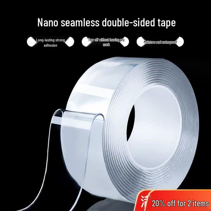 Nano Double-Sided Transparent Strong Tape, Traceless Acrylic Magic Sticker, Universal Adhesive. 1cm x 1m