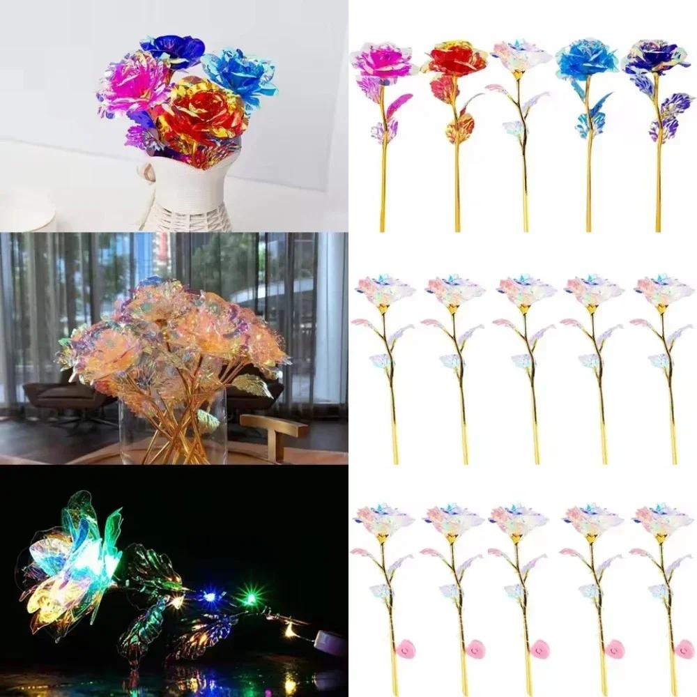 SALE Valentine's Day Creative Gift 24K Foil Plated Rose Gold Rose Lasts Forever Love Wedding Decor Lover Roses Creative Gift