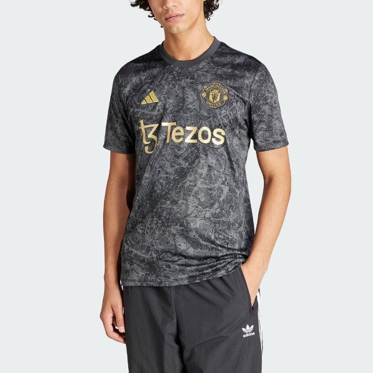 adidas Manchester United Stone Roses Pre-Match Jersey Asia Sizing 'Black' Men's IQ1566