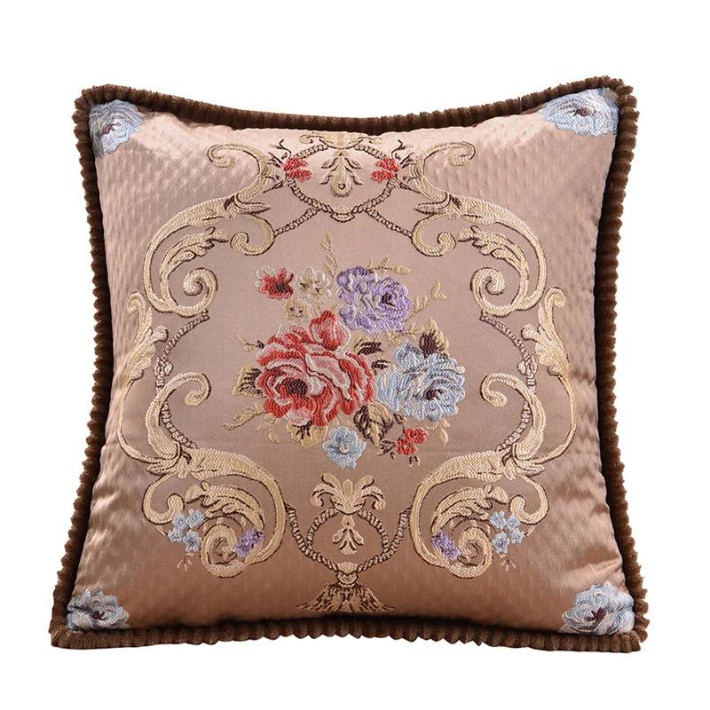Jacquard Floral Decorative Cushion Cover 48x48cm Sofa Home Bedroom Decor Classic Throw Pillowcase Chair Waist Covers