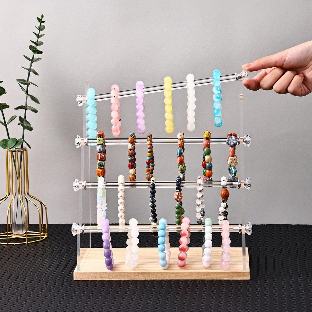Bracelet and Jewelry Display Stand for Necklaces, Hair Ties, and Prayer Beads Storage