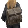 Schoolbag Vintage PU Leather Backpack Men's and Women's Commuter Niche Design Sense Travel Backpack Advanced Sense Student School Bag Computer Bag