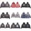 Unisex Distressed Washed Cotton Hoodie With Graphic Print Loose Fit Streetwear Sweatshirt Men Women