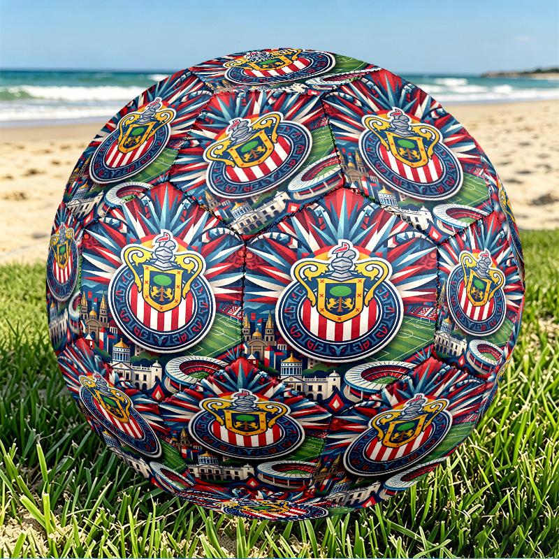 Club Deportivo Guadalajara Print Size 5 Soccer Ball, PU Wear Resistant Football for Match Training and Daily Practice, Birthday Gift for Soccer Fans