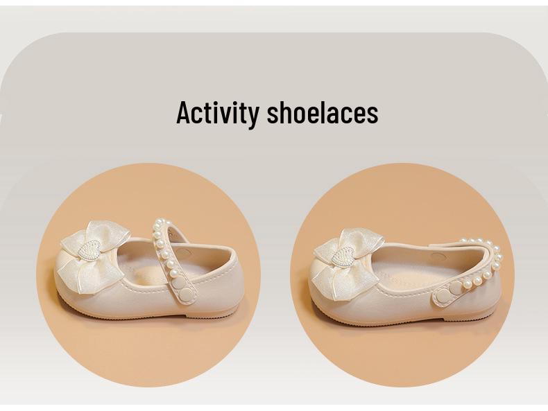 EVA Kız Çocuk 2025 Prenses Babet - İlkbahar, Yaz ve Sonbahar İçin Fiyonk Süslemeli Tek Ayakkabı