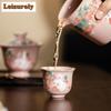 55ml Imitation Song Pink Ru Kiln Porcelain Tea Cup Light Luxury Ceramic Smelling Cup Opening for Cultivation Tasting Master Cup