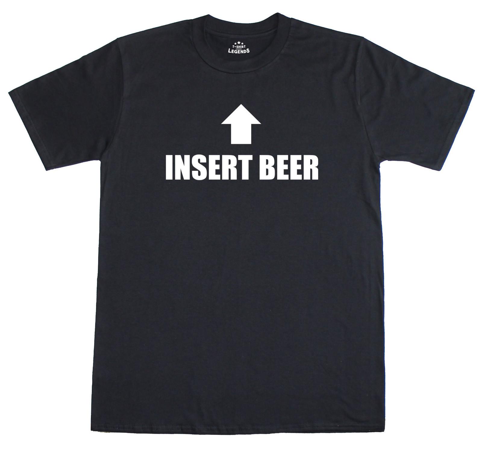 Insert Beer Drinking Funny Mens Pub Bar Funny Mens Regular Fit Cotton T-Shirt M