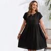 Summer Casual Sleeveless Dress for Women Solid Color Print O Neck Middle Waistline Spring Fashion