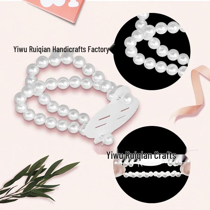 Bridal & Bridesmaid Pearl Corsage Bracelet with Lace Edging