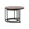 Table Basse Ronde - MUVOE - Lot De 2 - MDF - Métal - Design Moderne