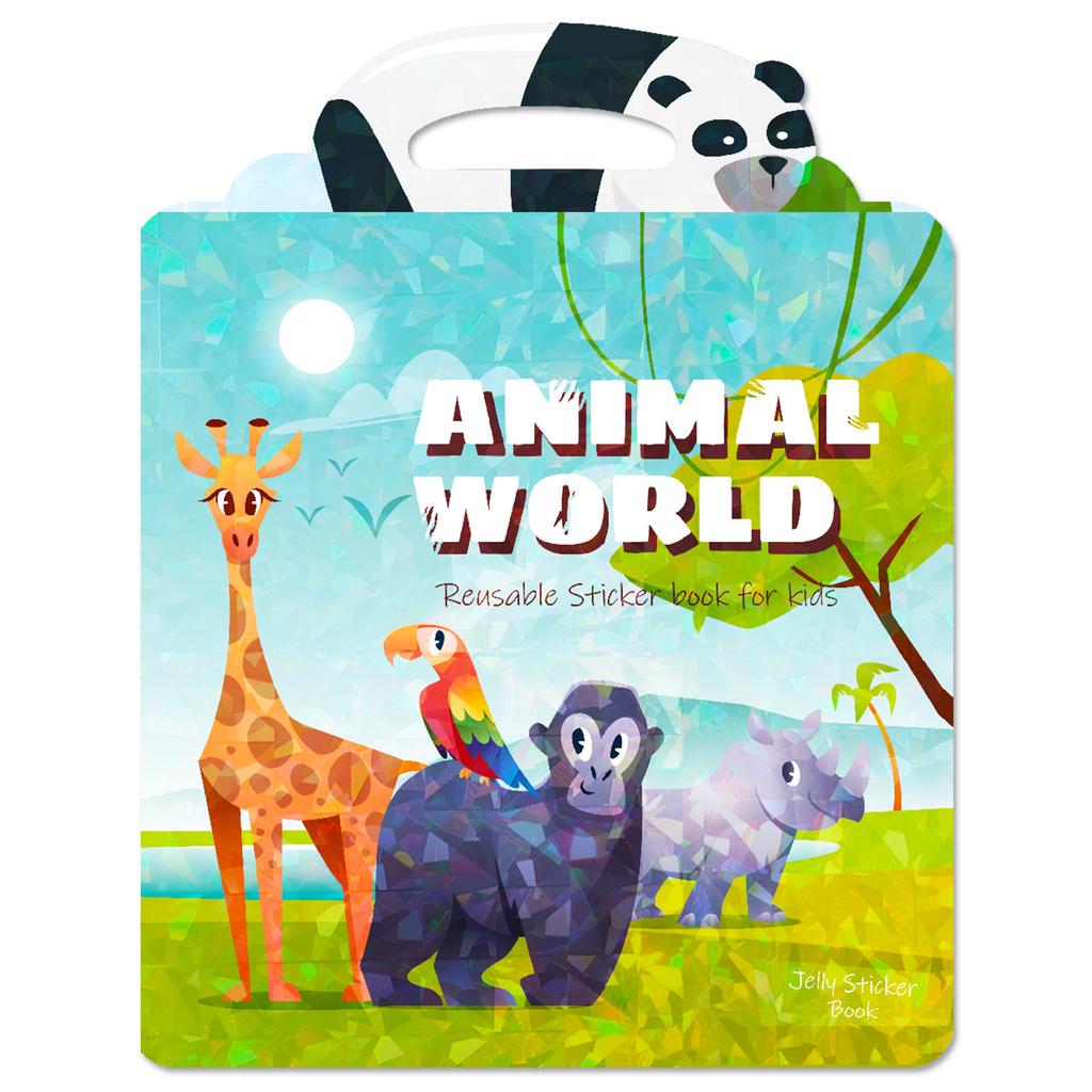 Jelly Sticker Book Early Education Focus Cultivation Fun Zoo Sticker Book Puzzle Cultivation Scene Do-It-Yourself Sticker