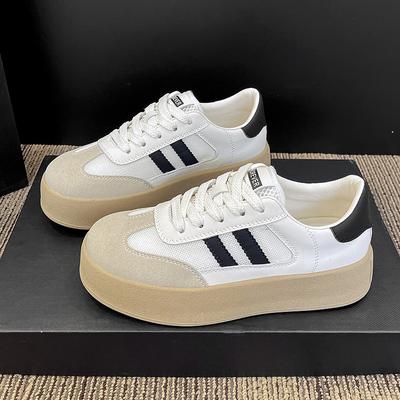 Red Platform Contrasting Color German Training Shoes Women's 2025 New Mesh Breathable Comfortable Non-slip Sports and Leisure Shoes