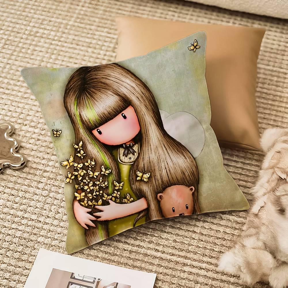 Gorjuss Cartoon S-Santoro Gorjuss Pillow Case Anti-dustmite Invisible Zipper Sofa Bed