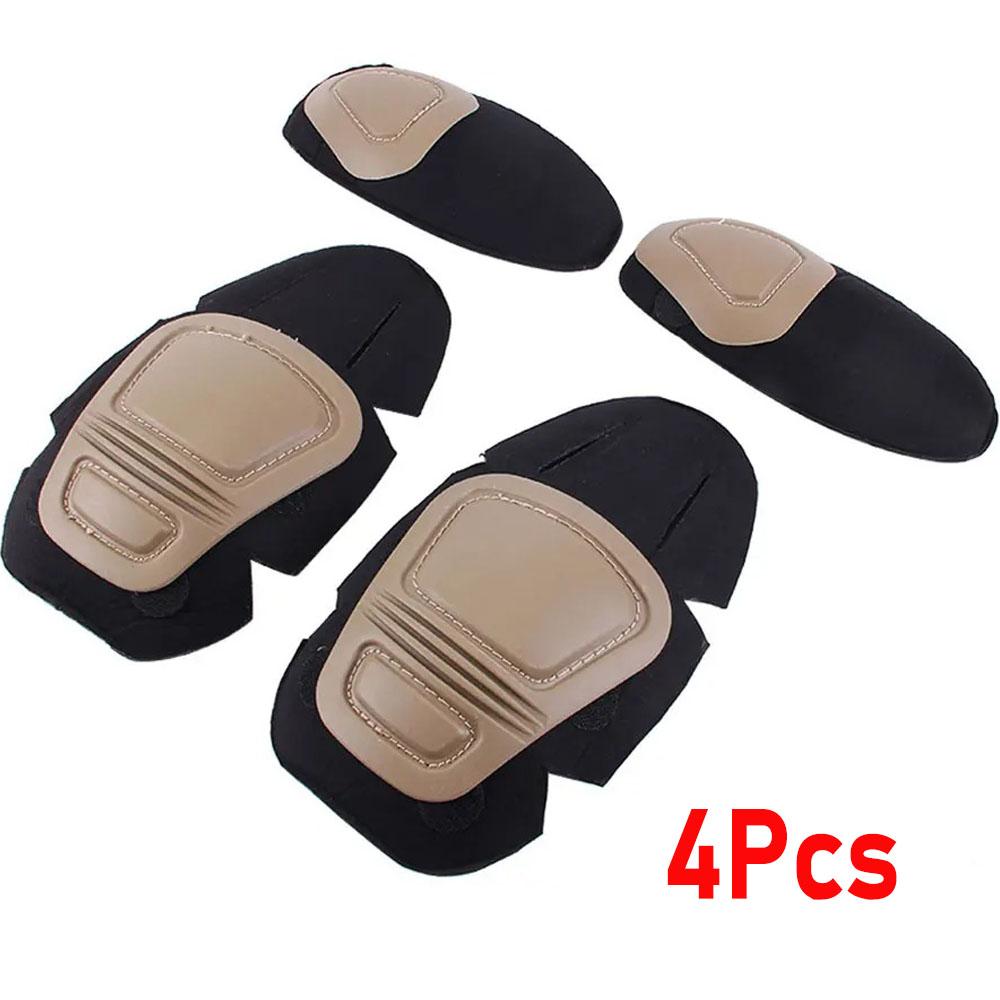 1Pair Tactical Protective Knee Elbow Pads Outdoor Camouflage Suit Gear Hunting Insert Type Soft Pad for Military Combat Use