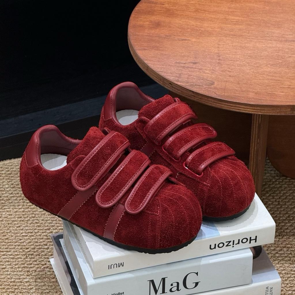 Ugly cute Velcro bread shoes 2025 early autumn new retro platform niche design versatile casual sports shoes