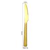5-Piece Gold-Plated Hammered Stainless Steel Flatware Set - Includes Steak Fork, Knife, Spoon, and Square Handle Utensils.