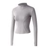 Women's Slim Fit Stand-up Collar Yoga Jacket - High Elasticity Long Sleeve Shirt for Autumn/Winter Outdoor Sports & Fitness