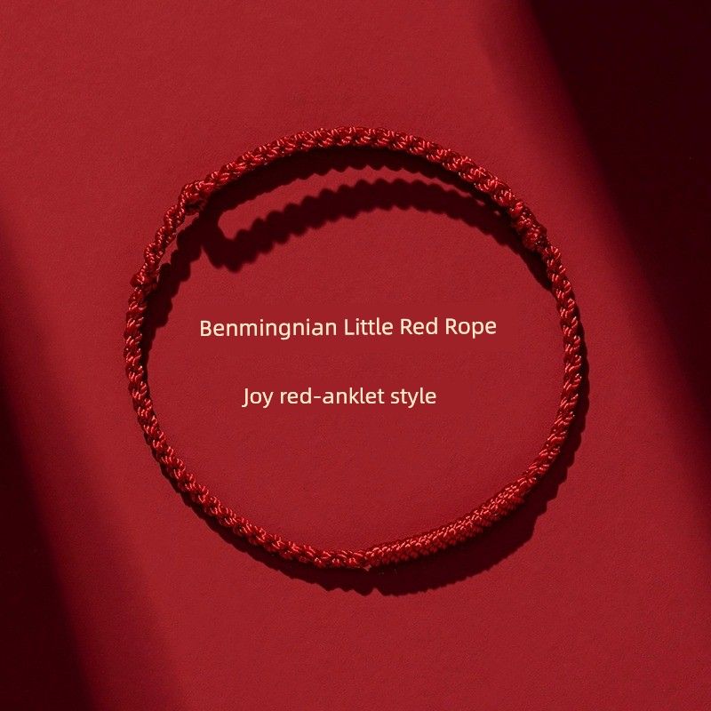 

Браслет из красной веревки с горы Путо, год рождения, женский, парный, красная ножная браслет, ручная работа, плетение узлом Цзиньган, шнурок для ношения, подарок, год Змеи Joy red-anklet style