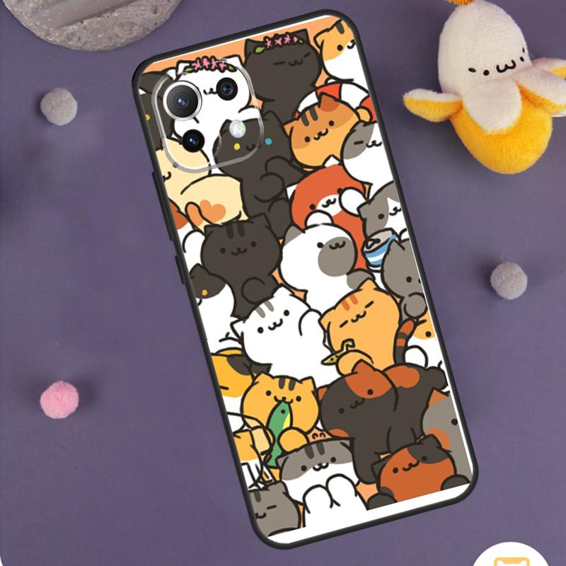 Cute Cartoon Cat Case For Xiaomi 15 14 Ultra 13T 14T 15T 17 Pro Max POCO F7 F5 F6 X5 X6 X7 Pro F8 Ultra Cover