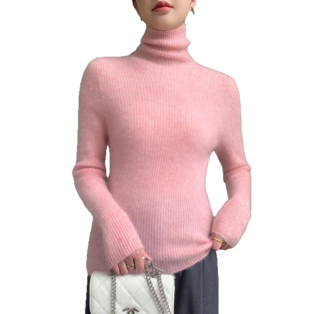 Women's Cashmere Seamless High Collar Slim-Fit Wool Knit Base Layer Shirt - Autumn/Winter Collection