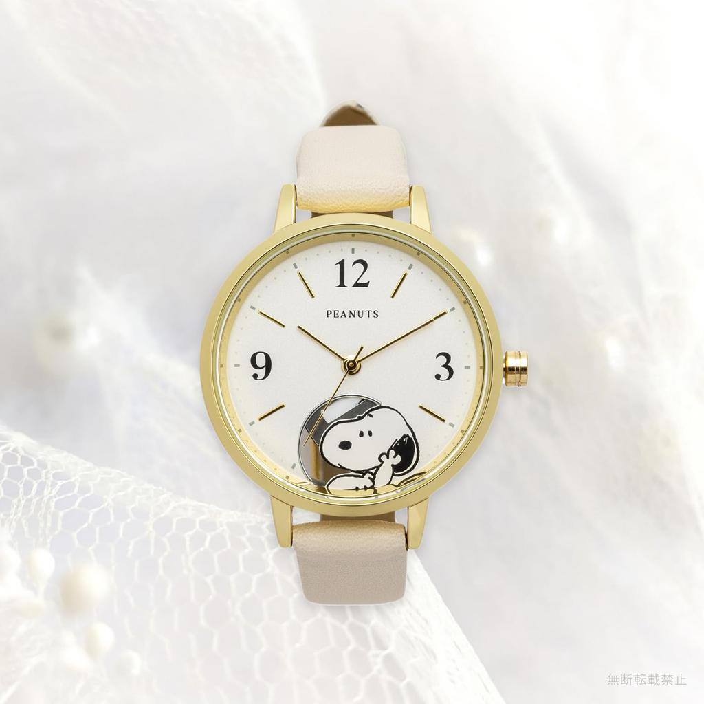 Watch Analog Leather Strap Snoopy Hide and Seek Watch G White [Fieldwork] Women's PNT044-1